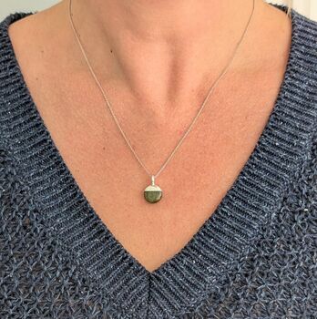 The Orb Peridot August Birthstone Necklace, Silver, 3 of 7