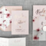 Rose Gold Floral Folding Wedding Invitation, thumbnail 1 of 6