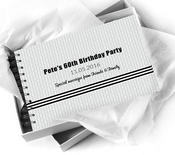 Personalised 60th Monochrome Birthday Guest Book, 4 of 8