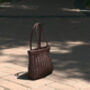 Hand Woven Genuine Leather Shopping Bag Small, thumbnail 4 of 12