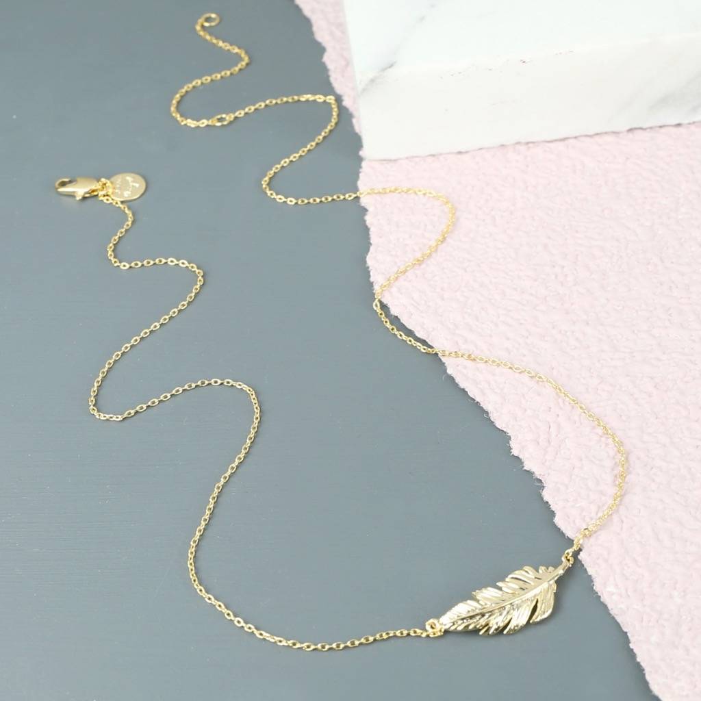 feather pendant necklace by lisa angel | notonthehighstreet.com
