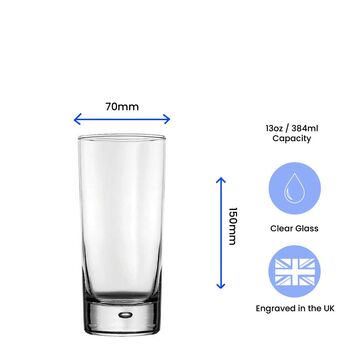 Personalised Engraved Bubble Highball Gin Glass, 3 of 6