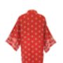 Asanoha And Peony Terracotta Embroidered Long Kimono, thumbnail 12 of 12