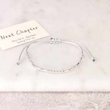 Sterling Silver 'Next Chapter' Morse Code Bracelet, 2 of 7