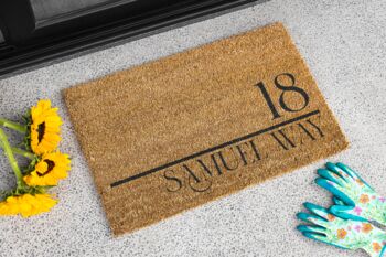 Personalised Coir Doormat With House Number And Street Name, 8 of 11