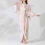 Silk Kimono Dressing Gown Royal Peacock | Pink, thumbnail 3 of 9