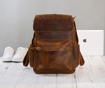 Vintage Leather Backpack, 4 of 12