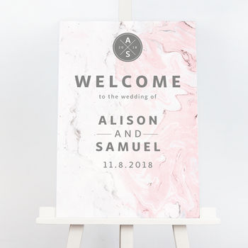 Pink And Grey Marble Wedding Table Plan, 3 of 3