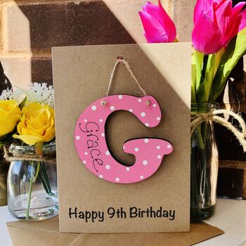 Personalised 9th Letter Birthday Wooden Keepsake Card, 5 of 5