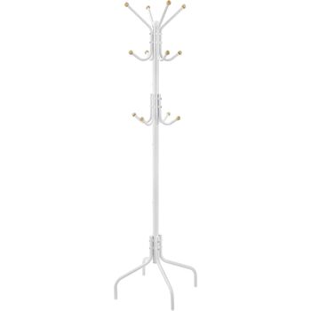 White Metal Coat Stand Coat Rack With 12 Hooks, 8 of 9