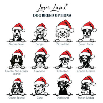 Too Cute Christmas Pet Dog Breed Red T Shirt, 4 of 4