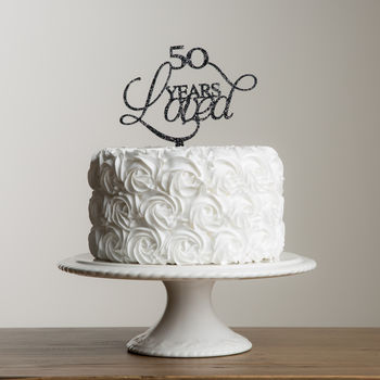 50 Years Loved Acrylic Birthday Party Cake Topper, 2 of 3