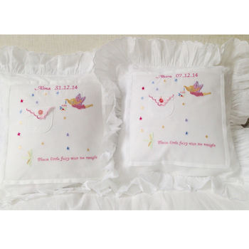 Personalised New Baby Keepsake Fairy Cushion, 2 of 3