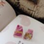 Pink Floral Porcelain Kintsugi Earrings, thumbnail 2 of 4
