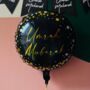 Umrah Mubarak Round Foil Balloon Black And Gold, thumbnail 1 of 2