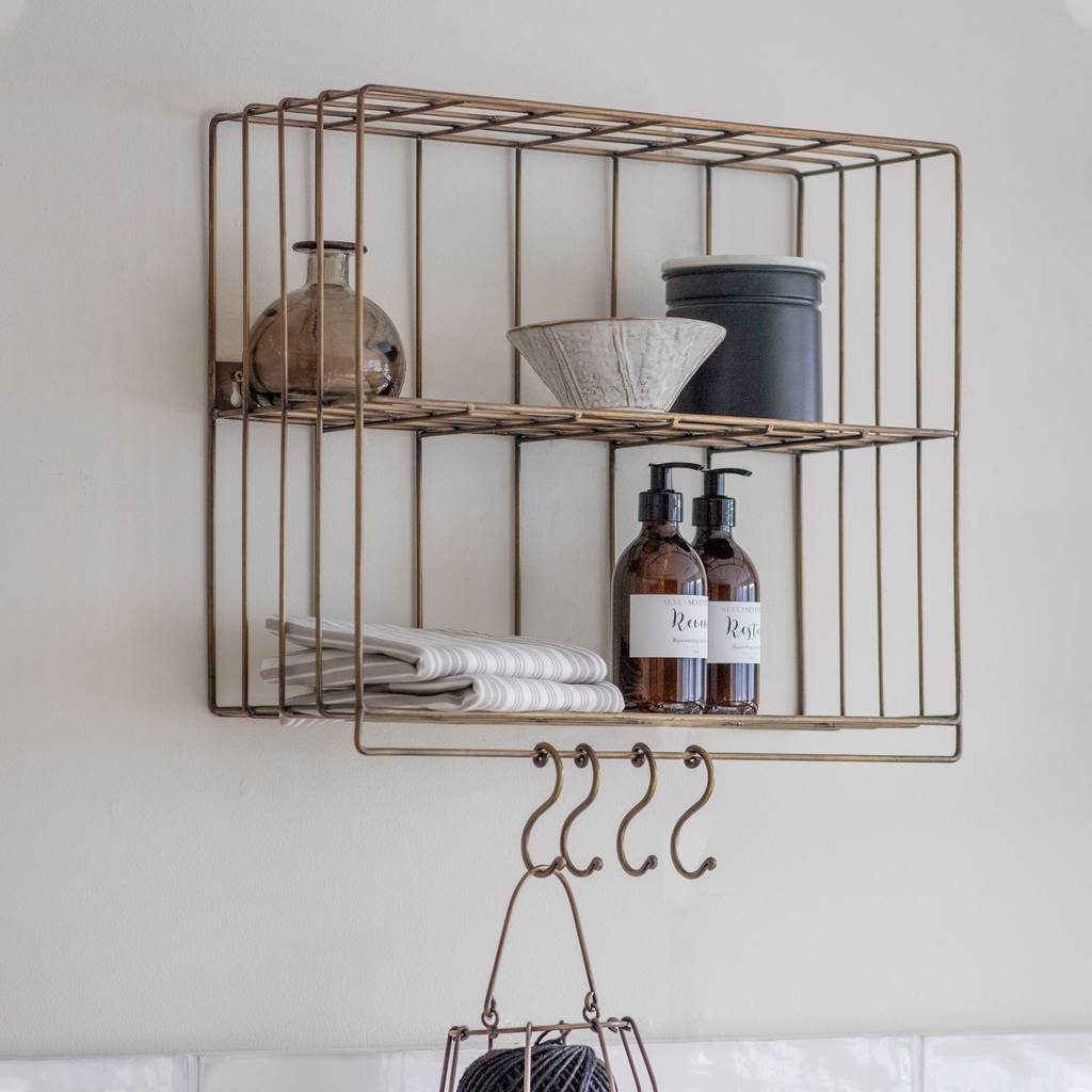 Antique Brass Wirework Wall Rack By all things Brighton beautiful