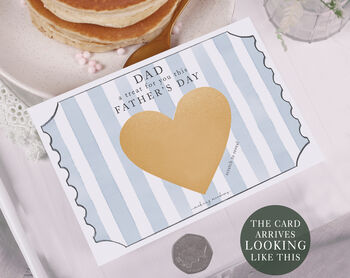 Personalised Father's Day Blue Striped Gift Scratch Voucher, 3 of 3