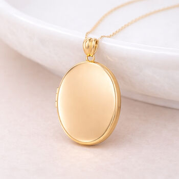 Large Personalised Solid 9ct Yellow Gold Photo Locket Necklace, 2 of 5