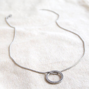 Men's Personalised Stainless Steel Hoop Necklace, 5 of 6