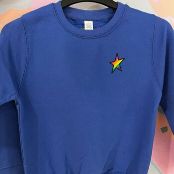 Navy Kids Embroidered Star Sweatshirt, 4 of 4