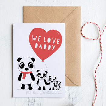 Personalised Daddy Valentine's Day Card With Pandas, 3 of 4