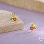 Sterling Silver Beetroot / Radish Stud Earrings, thumbnail 7 of 12