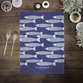 'Ocean Shoal' 100% Cotton Tea Towel, 2 of 12