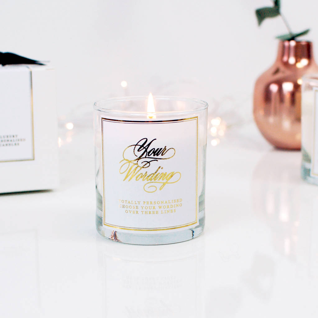 Personalised Confirmation Candle Religious Gift Gold By The Luxe Co