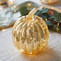 Mottled Gold Glass Pumpkin Decoration, thumbnail 1 of 5