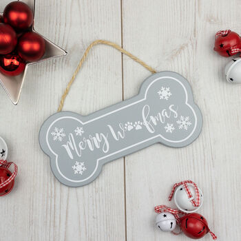 Merry Woofmas Christmas Wooden Sign, 2 of 6