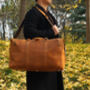 Stitched Detail Genuine Leather Holdall Vintage Look, thumbnail 6 of 12