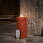 20cm Tru Glow® Mottled Orange LED Chapel Candle, thumbnail 4 of 4