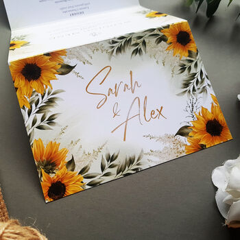 Sunflower Wedding Invitation Sample, 7 of 10