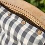 Set Of Two Grey Gingham Seat Pads With Buttons, thumbnail 5 of 5