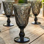 Set Of Four Smoked Grey Wine Goblets, thumbnail 1 of 7