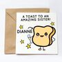 Personalised A Toast To An Amazing Sister Card, thumbnail 1 of 2