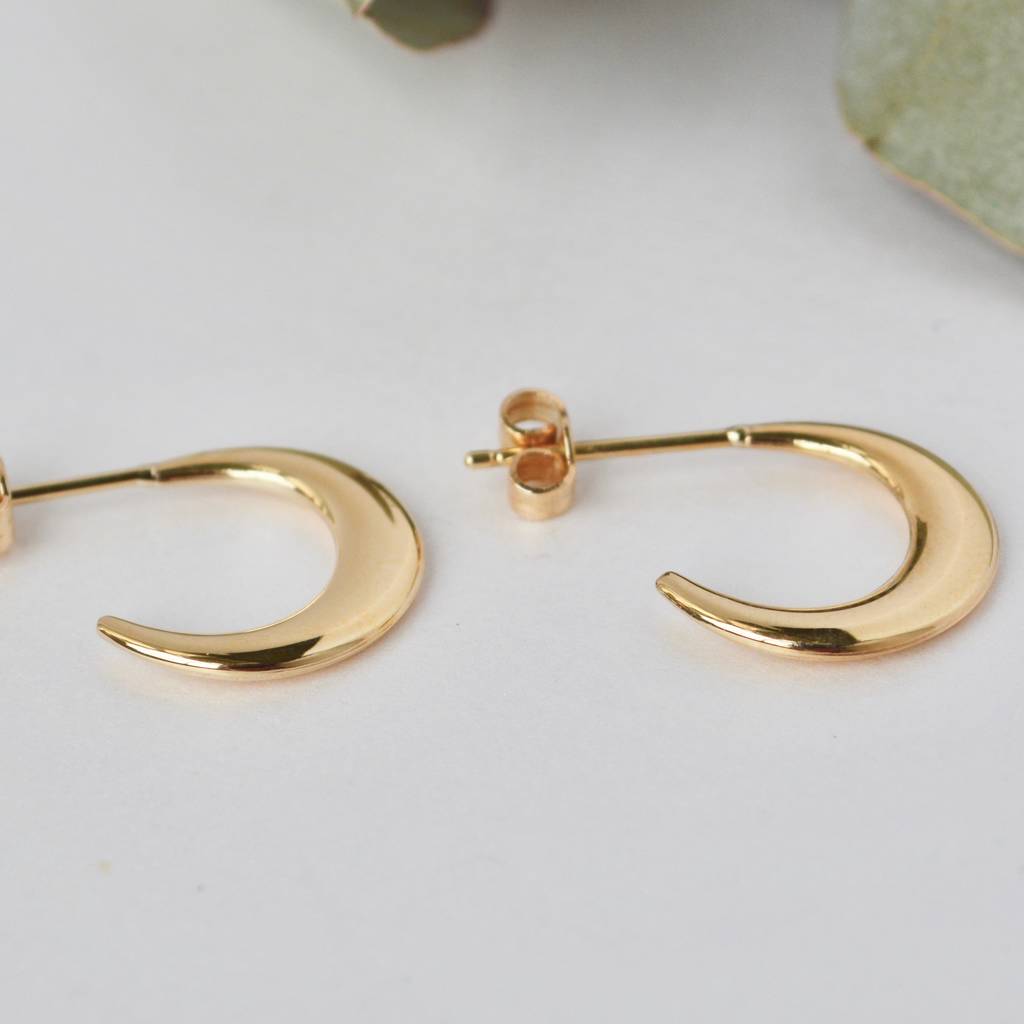 Gold Crescent Hoops By By Caroline Designs | notonthehighstreet.com