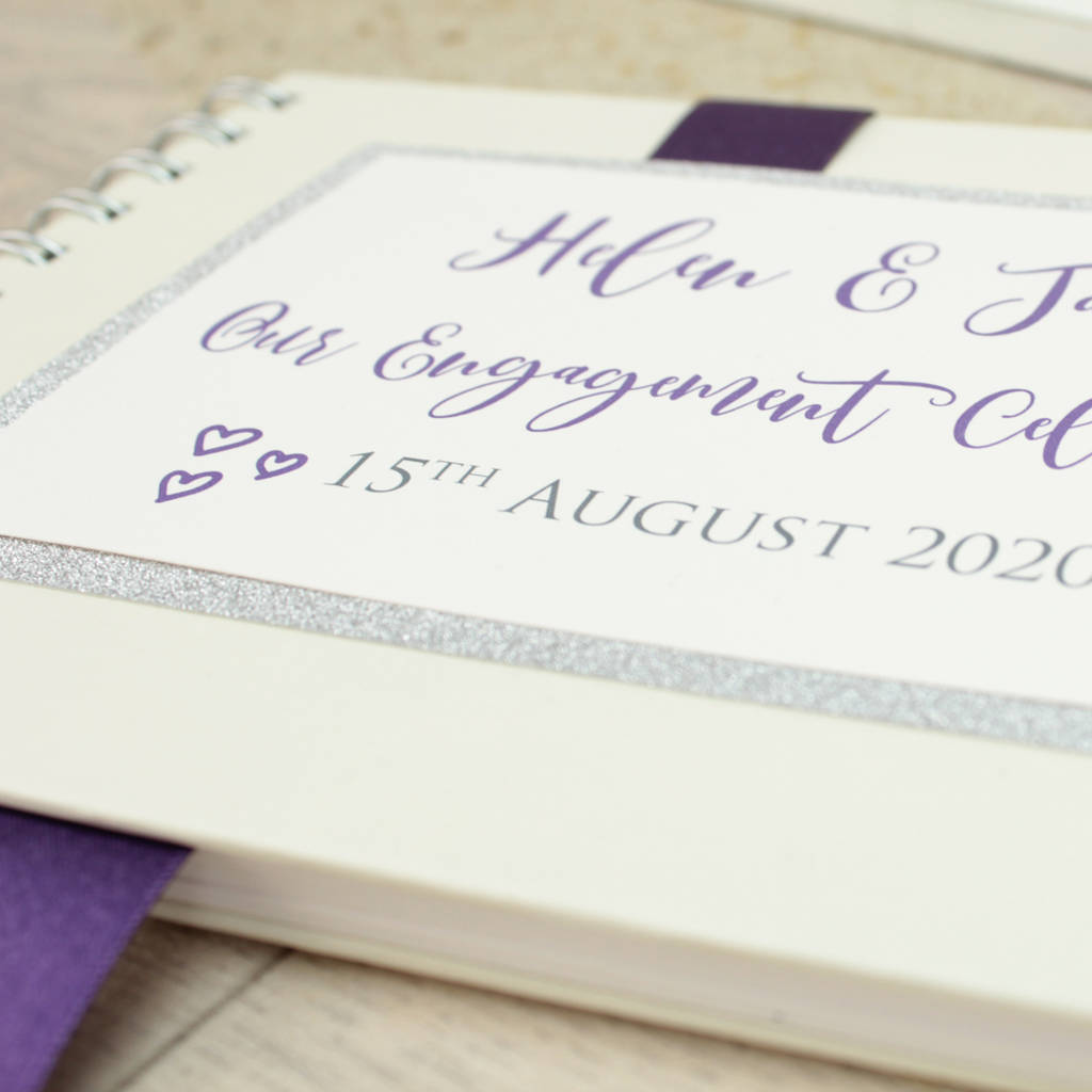 Personalised Glitter Engagement Party Memory Guest Book By Dreams To