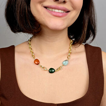 Statement Triple Birthstone Pendant Necklace, 2 of 4