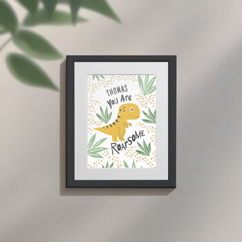 Personalised Dinosaur Children’s Nursery Framed Print, 6 of 10