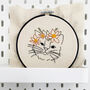 Flower Crown Kitty Embroidery Kit, thumbnail 4 of 5