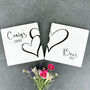 Personalised Couples Porcelain Coasters Heart Design, thumbnail 2 of 2