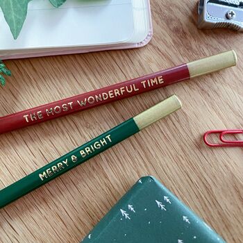 Set Of Four Christmas Message Pencils, 4 of 11