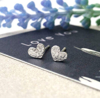 Sterling Silver Tiny Heart Christmas Earrings, 9 of 10