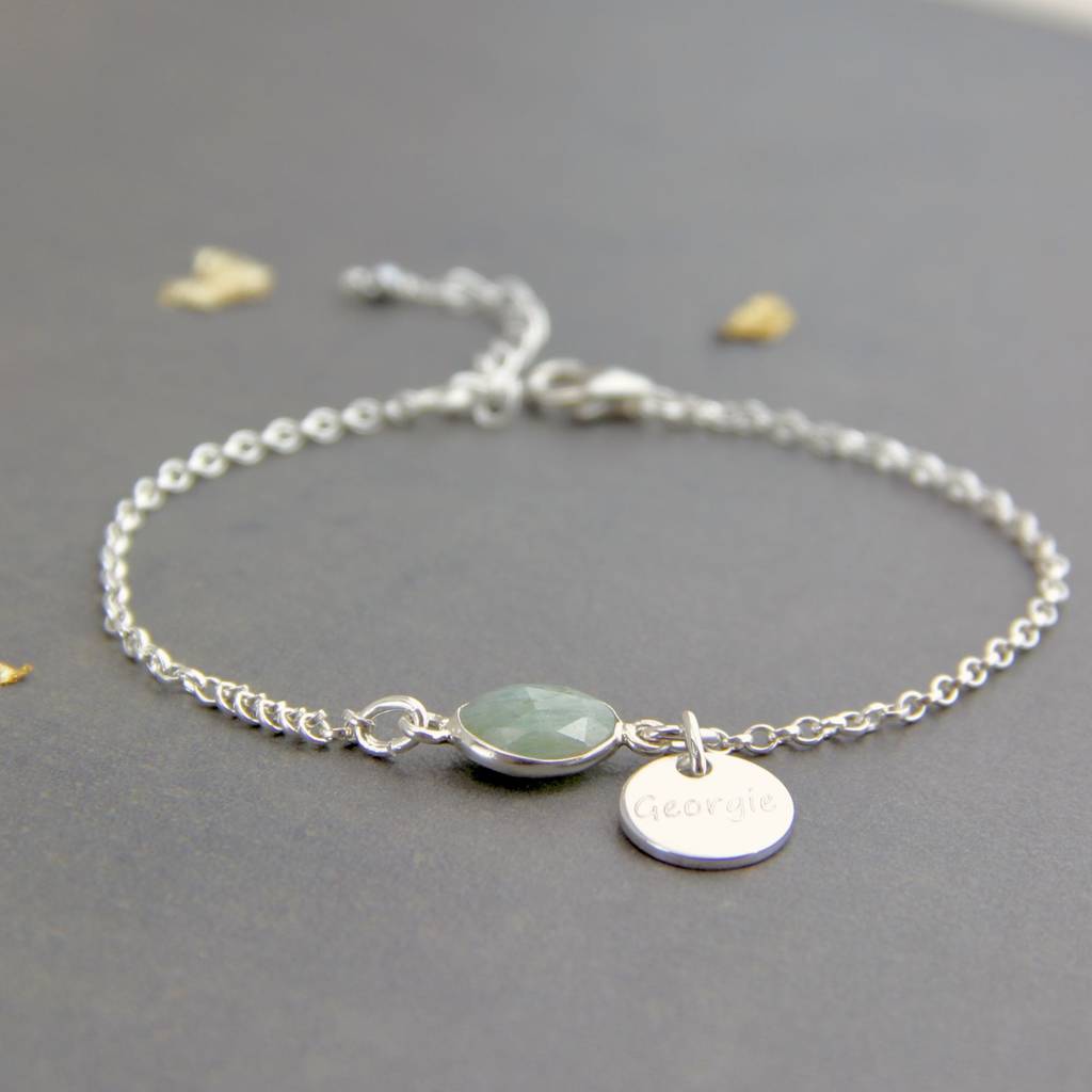 Sterling Silver Aquamarine Bracelet By Gaamaa