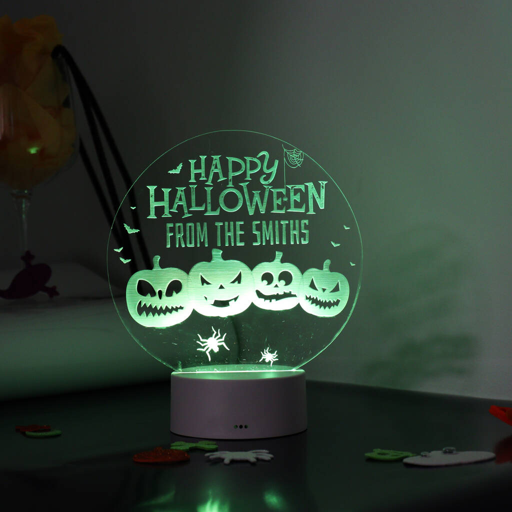 Personalised Halloween Pumpkin LED Sign By Perfect Personalised Gifts