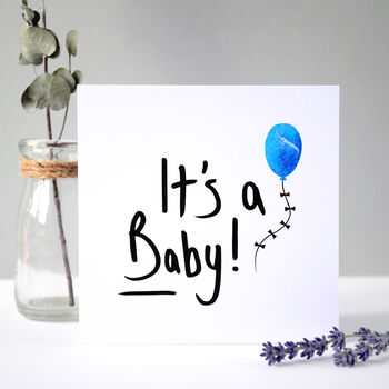 New Baby Card Blue Balloon, 10 of 10