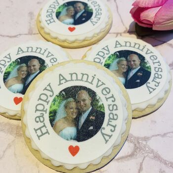 Personalised Edible Photo Anniversary Biscuit Gift Box, 6 of 8