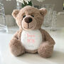 Personalised Born In 2026 Brown Teddy Bear New Baby Arrival Gift, thumbnail 7 of 7