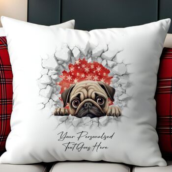 Personalised Christmas Pug Break Through, 5 of 10
